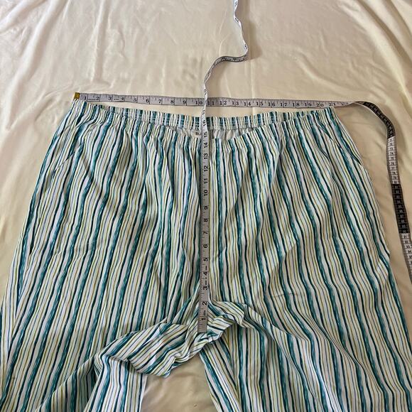 Blue Striped High Rise Cotton Stretch Pant Plus Size 26 W - Picture 6 of 7